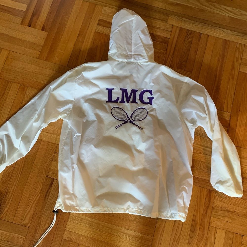 Vintage south Brooklyn white wind breaker XL - Picture 2 of 2